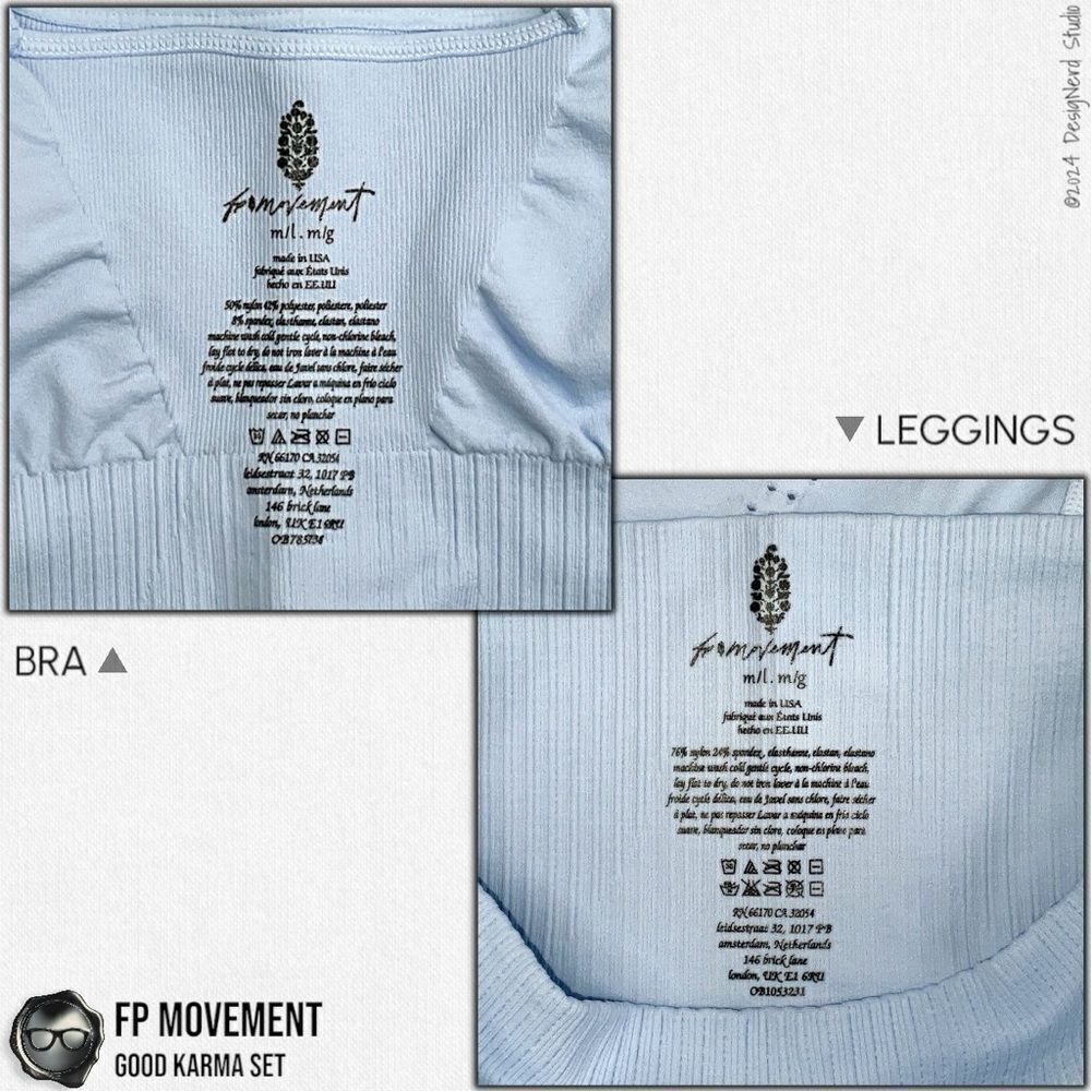 FP MOVEMENT GOOD KARMA SET: SQUARE NECK BRA + 7/8 HIGH-RISE LEGGINGS LIGHT BLUE - Picture 13 of 16